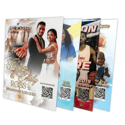 Digi Legacy Glass Keepers - wedding, graduation, and sports achievement glass plaques with QR codes