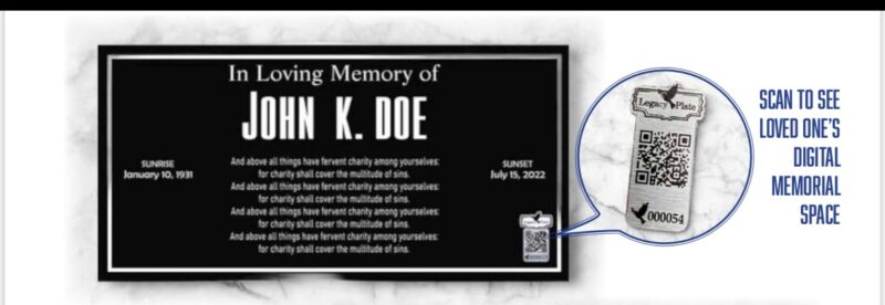 digilegacy crest in headstone